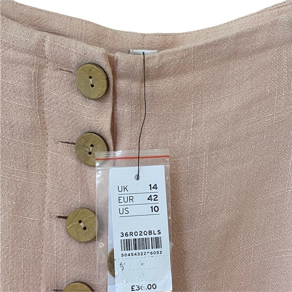 Topshop Coco Wide Leg Crop Linen Blend Trousers - Picture 9 of 9